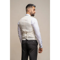 Marco - Chaleco cruzado de hombre color crema