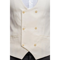 Marco - Chaleco cruzado de hombre color crema