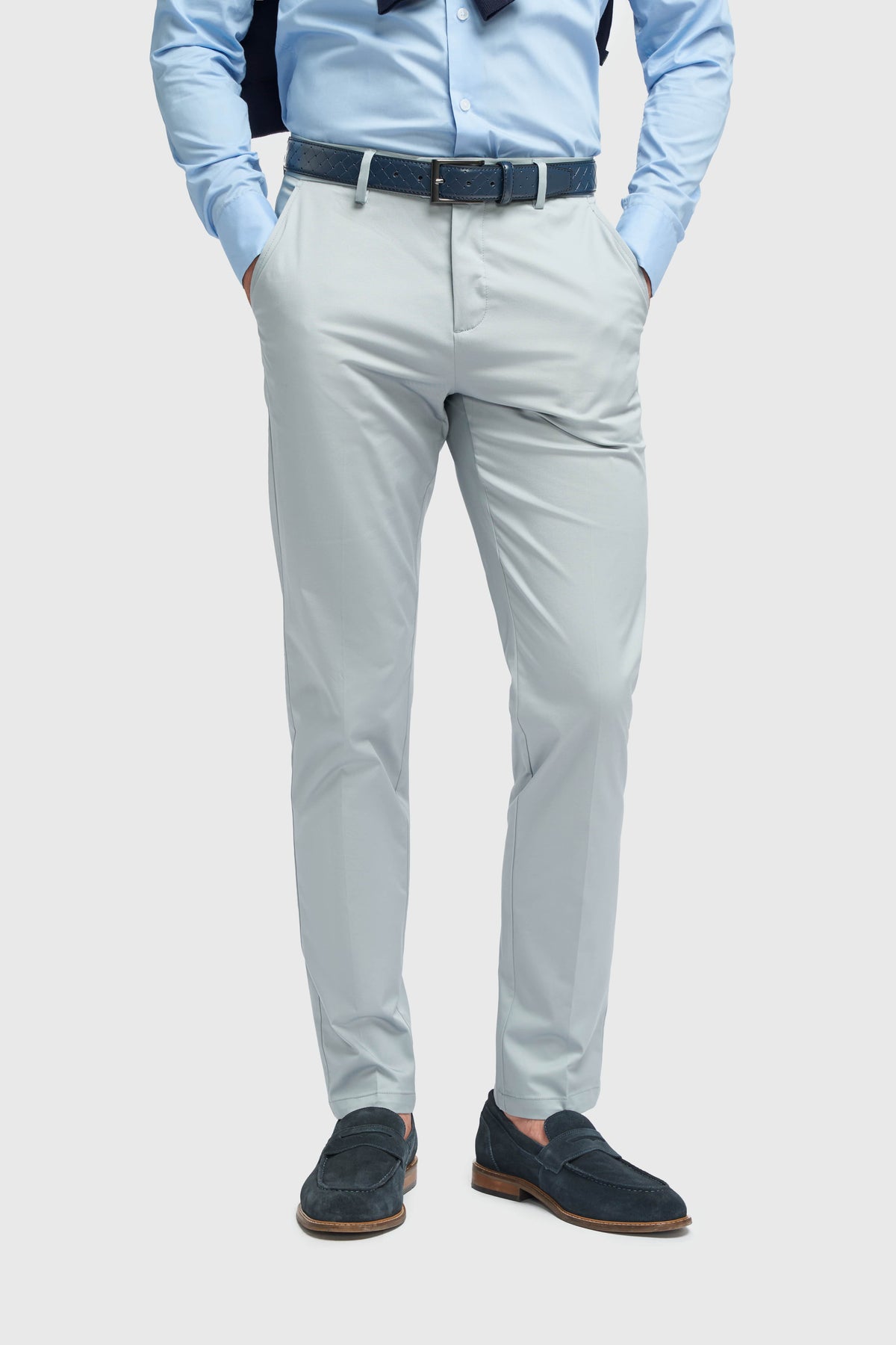 Mario - Pantalones de verano azul claro para hombre