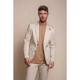Mario - Blazer ajustado beige de verano para hombre