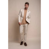 Mario - Blazer ajustado beige de verano para hombre