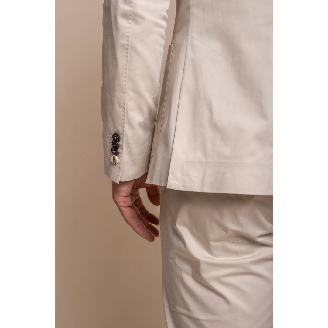 Mario - Blazer ajustado beige de verano para hombre