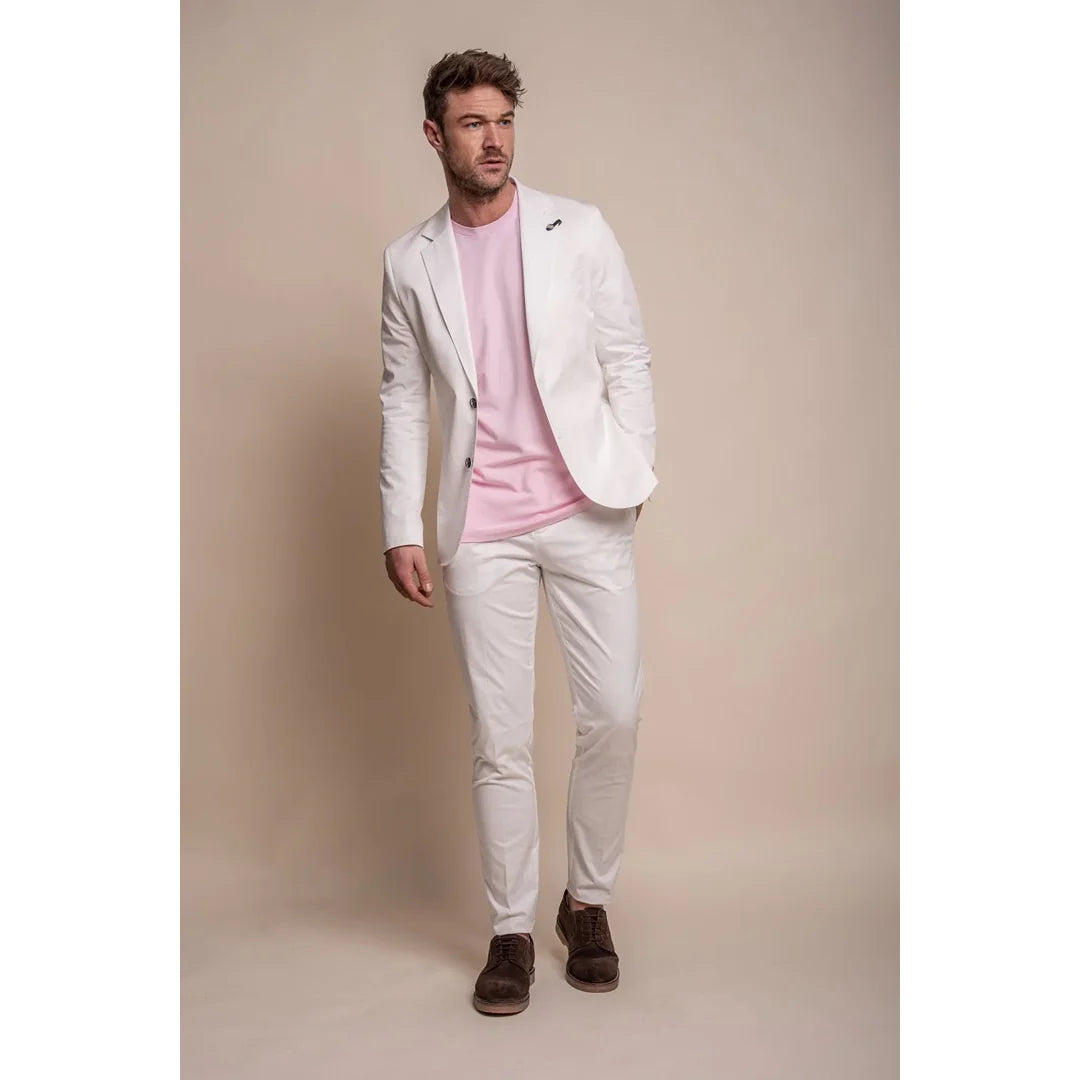 Mario - Blazer elegante de verano color crema para hombre