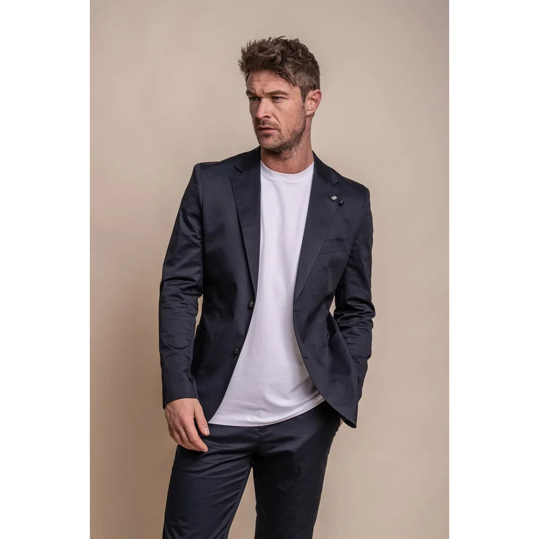 Mario - Blazer clásico azul marino de verano para hombre