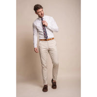 Mario - Pantalones beige de verano para hombre