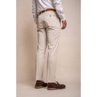 Mario - Pantalones beige de verano para hombre
