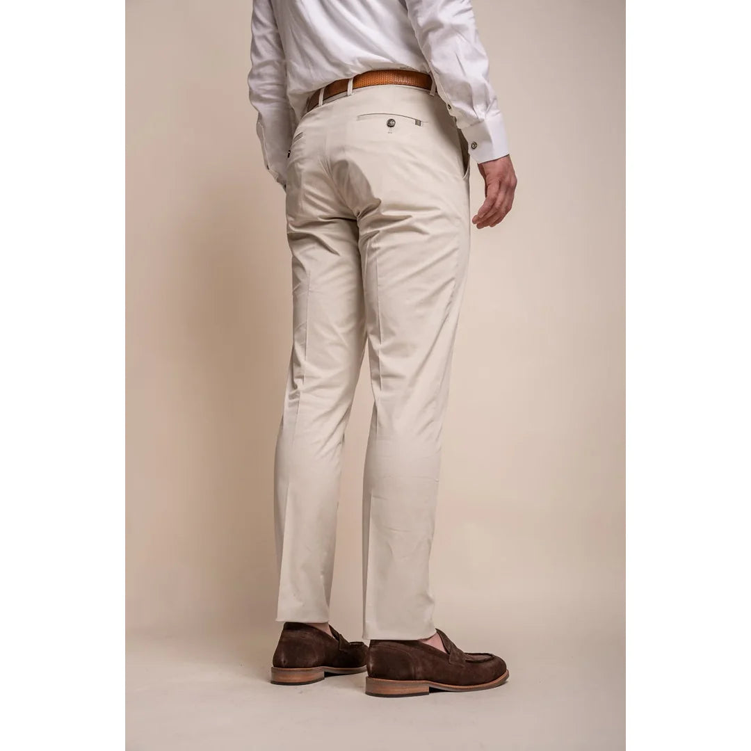Mario - Pantalones beige de verano para hombre