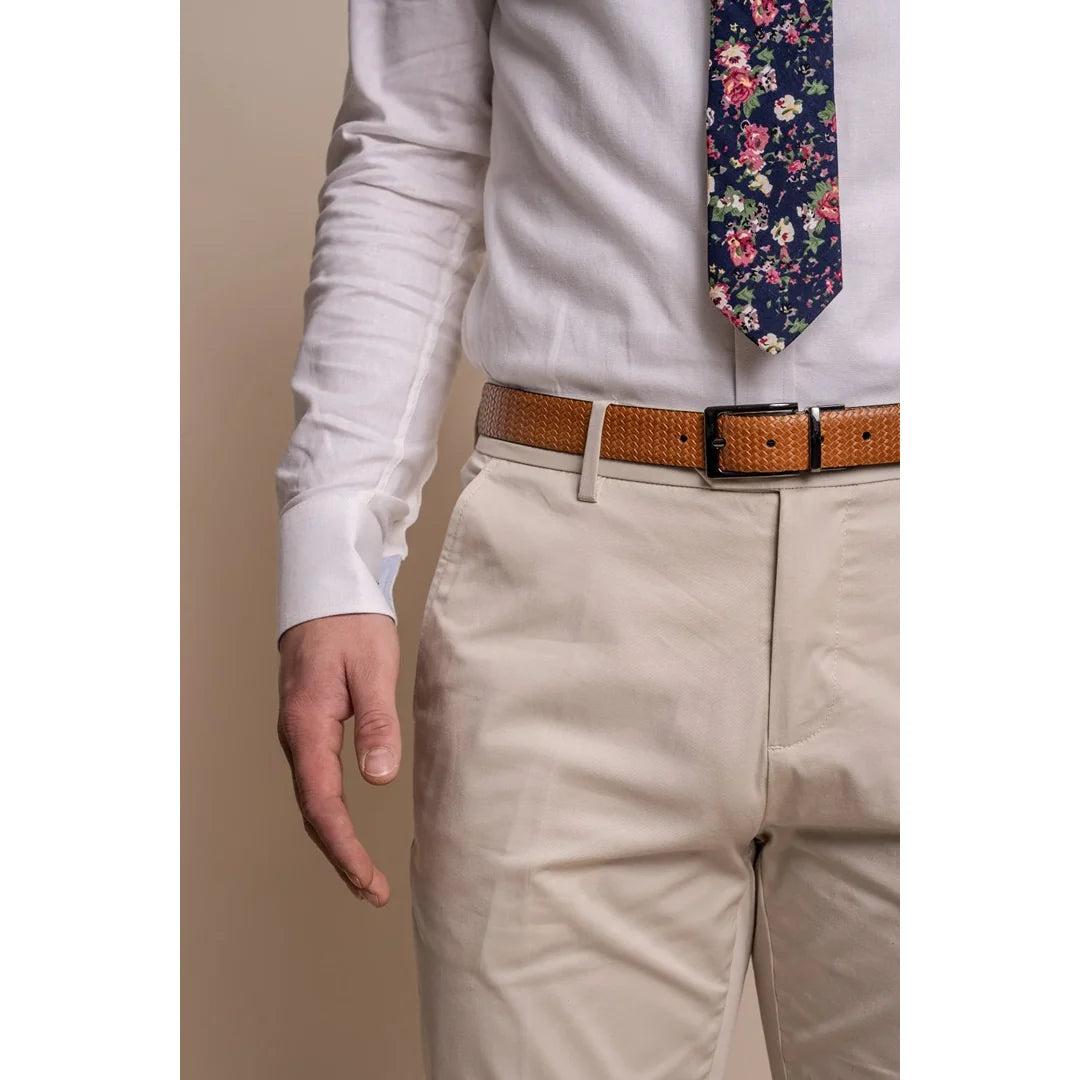 Mario - Pantalones beige de verano para hombre