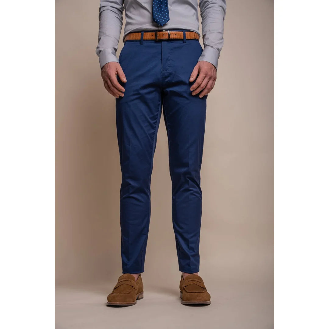 Mario - Pantalones elegantes azules de verano para hombre