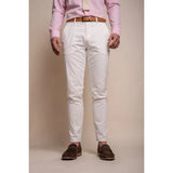 Mario - Pantalones elegantes de verano color crema para hombre