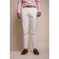 Mario - Pantalones elegantes de verano color crema para hombre