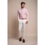 Mario - Pantalones elegantes de verano color crema para hombre