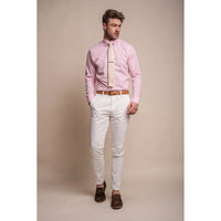 Mario - Pantalones elegantes de verano color crema para hombre