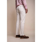 Mario - Pantalones elegantes de verano color crema para hombre