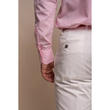 Mario - Pantalones elegantes de verano color crema para hombre