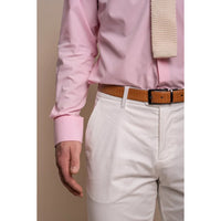 Mario - Pantalones elegantes de verano color crema para hombre