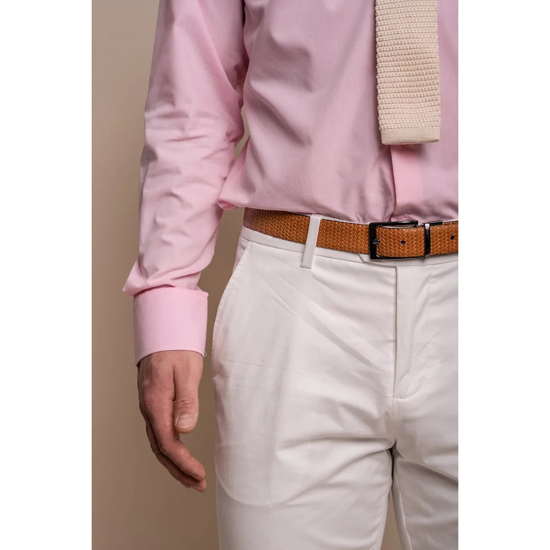 Mario - Pantalones elegantes de verano color crema para hombre