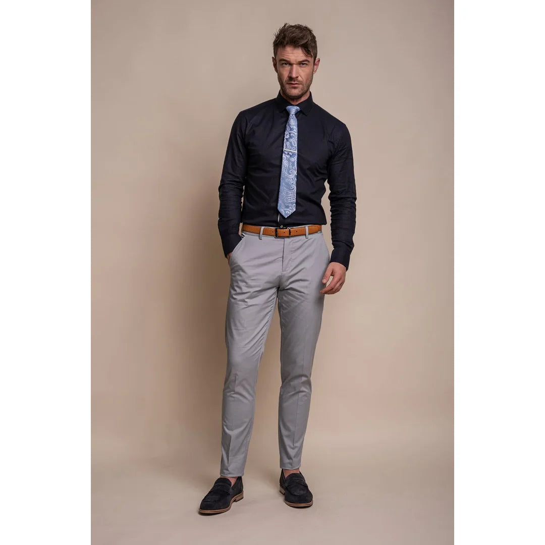Mario - Pantalones de verano azul claro para hombre
