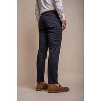 Mario - Pantalones clásicos de verano azul marino para hombre