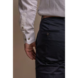 Mario - Pantalones clásicos de verano azul marino para hombre
