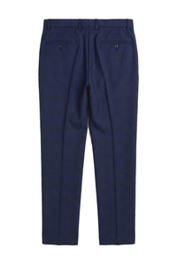 Mark - Pantalones de cuadros azul marino para hombre