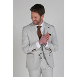 Mark - Blazer de cuadros beige para hombre