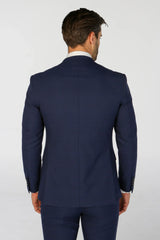 Mark - Blazer de corte entallado a cuadros azul marino para hombre
