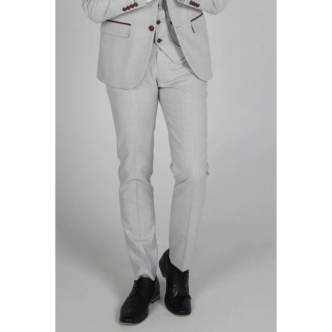 Mark - Pantalón de cuadros beige para hombre