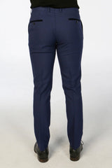 Mark - Pantalones de cuadros azul marino para hombre