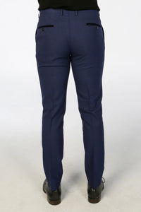 Mark - Pantalones de cuadros azul marino para hombre