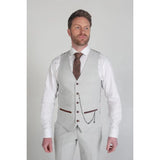 Mark - Chaleco de cuadros beige para hombre