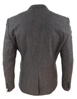 Blazer de tweed con diseño de espiga para hombre - Cavani Martez - Marrón claro