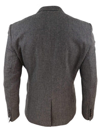 Blazer de tweed con diseño de espiga para hombre - Cavani Martez - Marrón claro
