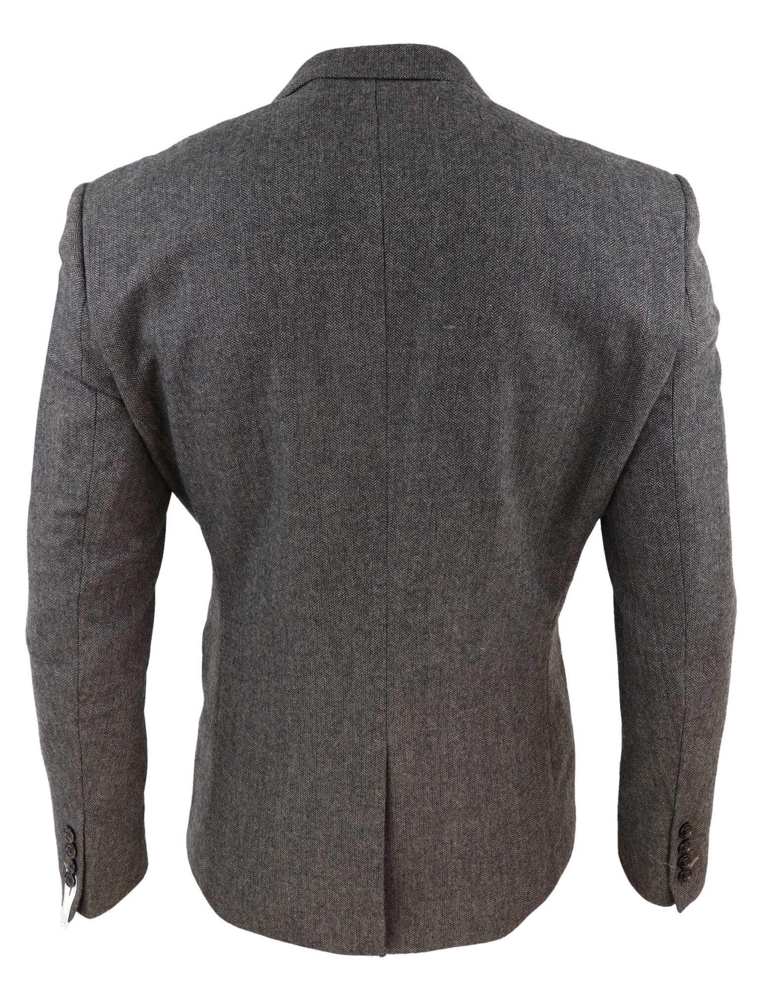 Blazer de tweed con diseño de espiga para hombre - Cavani Martez - Marrón claro