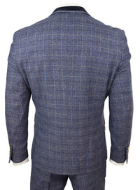 Traje de tres piezas para hombre a cuadros azules - Cavani Matteo