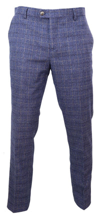 Matteo - Pantalones de cuadros azules para hombre
