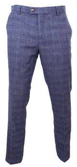 Matteo - Pantalones de cuadros azules para hombre