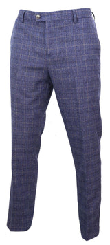 Matteo - Pantalones de cuadros azules para hombre