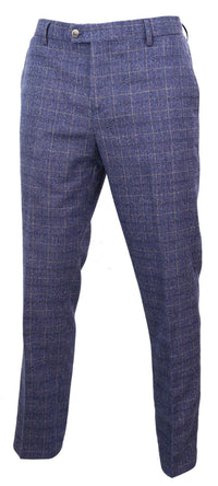 Matteo - Pantalones de cuadros azules para hombre