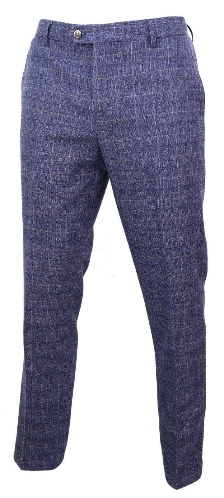 Matteo - Pantalones de cuadros azules para hombre