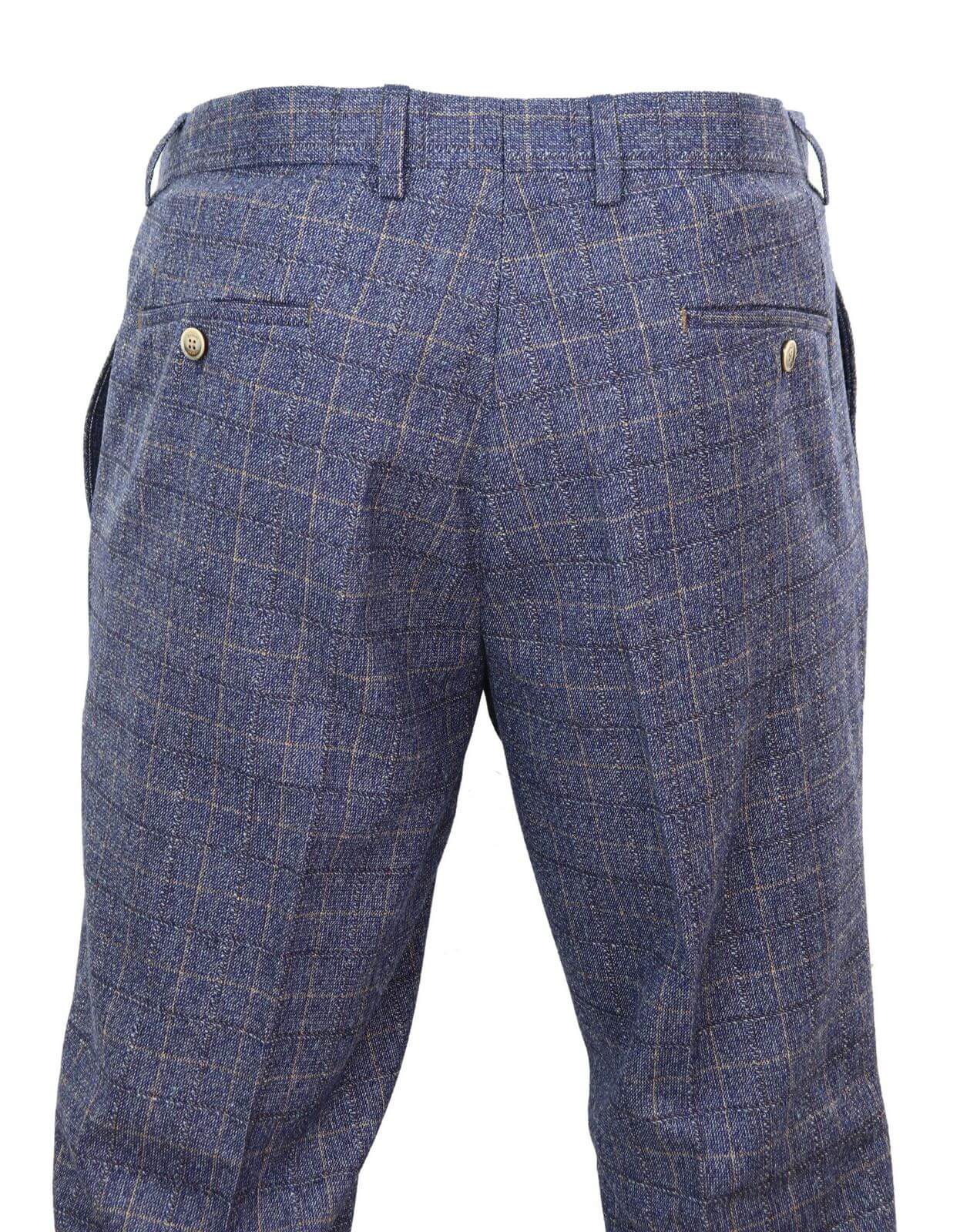 Matteo - Pantalones de cuadros azules para hombre