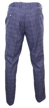 Matteo - Pantalones de cuadros azules para hombre