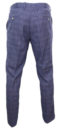 Matteo - Pantalones de cuadros azules para hombre
