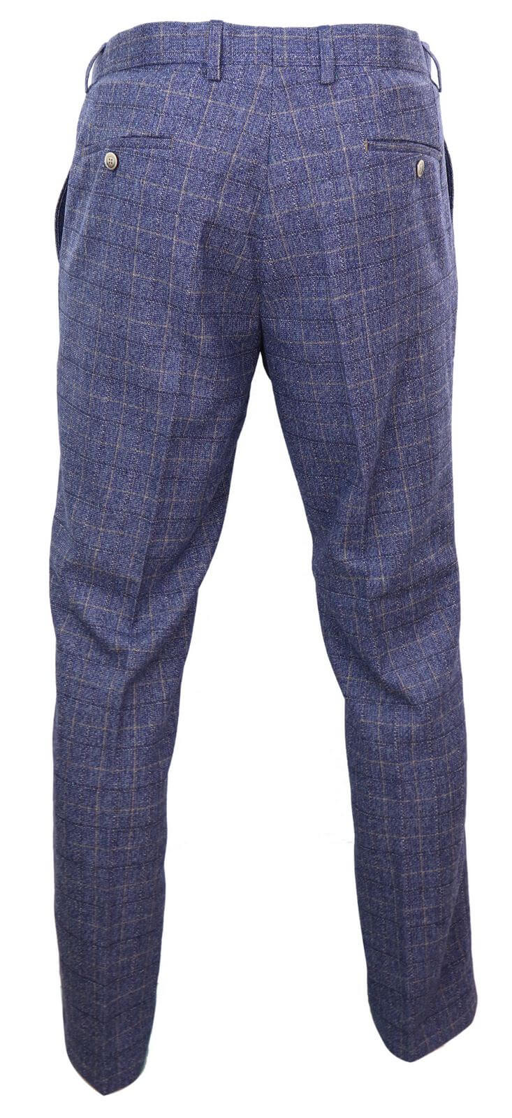 Matteo - Pantalones de cuadros azules para hombre