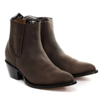 Botas vaqueras de tobillo para hombre Grinders Maverick de cuero auténtico para montar a caballo estilo western cubano