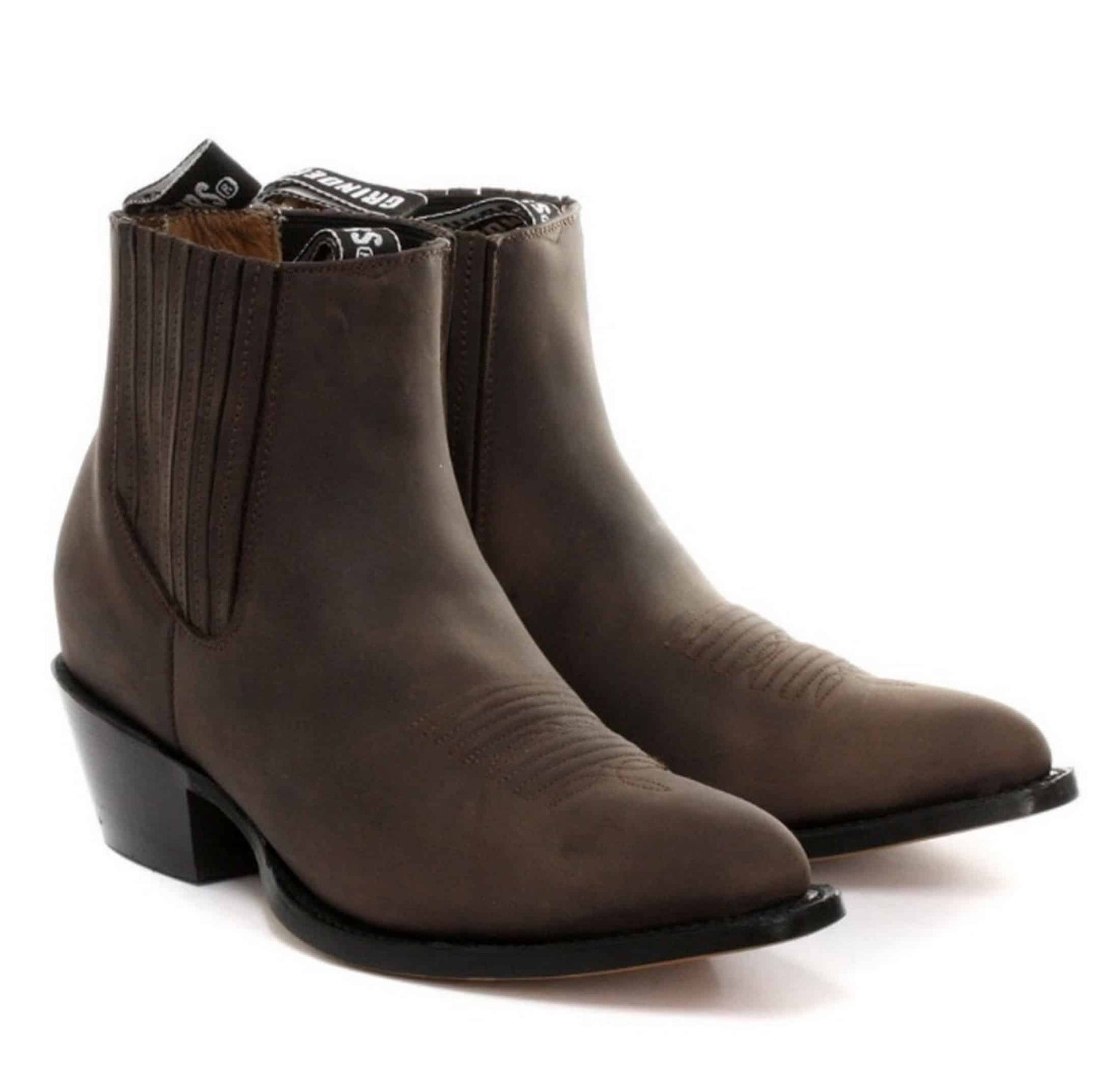 Botas vaqueras de tobillo para hombre Grinders Maverick de cuero auténtico para montar a caballo estilo western cubano