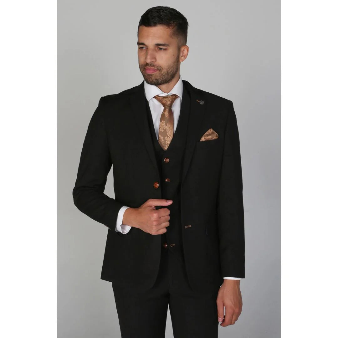 Mayfair - Blazer negro liso para hombre