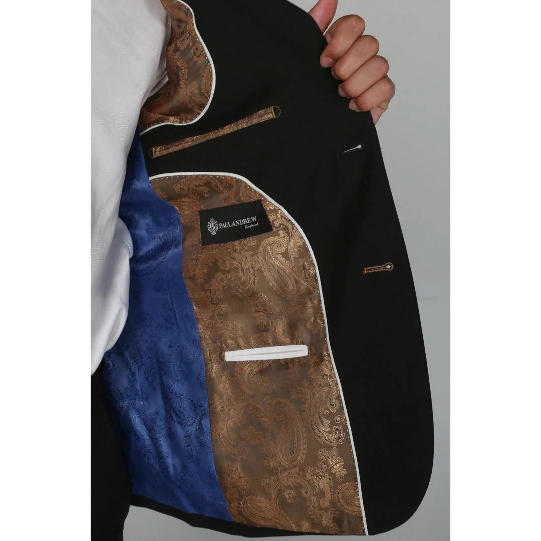 Mayfair - Blazer negro liso para hombre