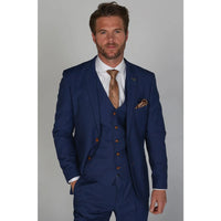 Mayfair - Blazer azul liso para hombre