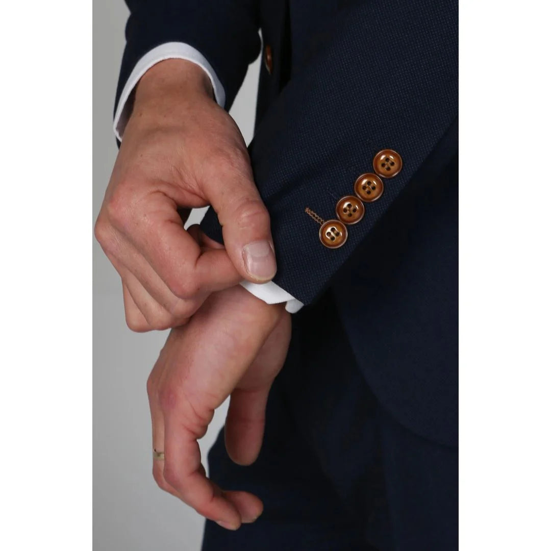 Mayfair - Blazer azul marino liso para hombre